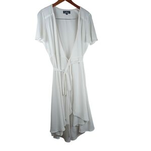 Lulu's White Wrap Dress - Size Medium